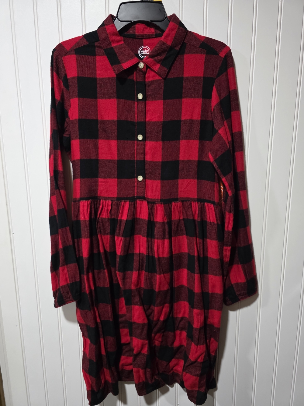 Wonder Nation Red & Black Buffalo Plaid Flannel Dress